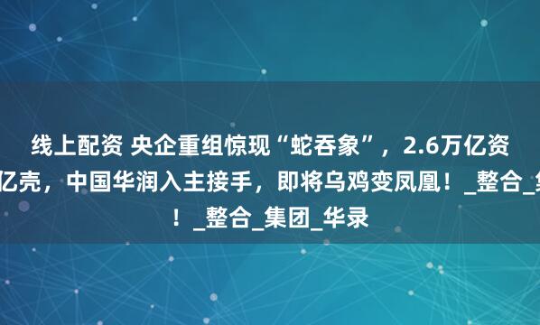 线上配资 央企重组惊现“蛇吞象”，2.6万亿资产吃下百亿壳，中国华润入主接手，即将乌鸡变凤凰！_整合_集团_华录